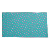 Modern Floral Pattern in Turquoise and Orange Kissenbezug (Rückseite)