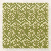 Modern Floral Pattern: White Umbel Flowers Glasuntersetzer (Vorderseite)