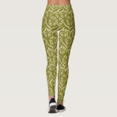 Modern Floral Pattern: White Umbel Flowers Leggings (Rückseite)