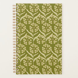 Modern Floral Pattern: White Umbel Flowers Planer
