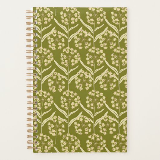 Modern Floral Pattern: White Umbel Flowers Planer (Vorderseite)