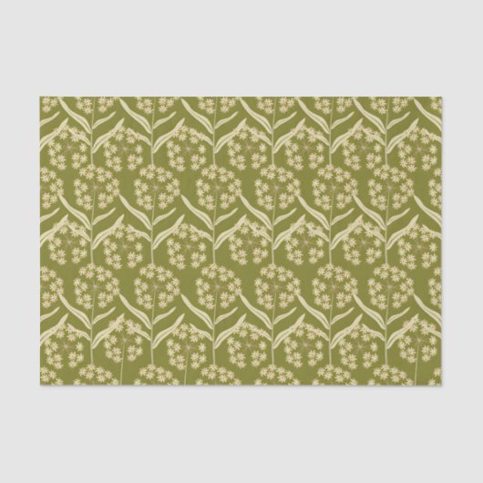 Modern Floral Pattern: White Umbel Flowers Seidenpapier (Vorderseite)