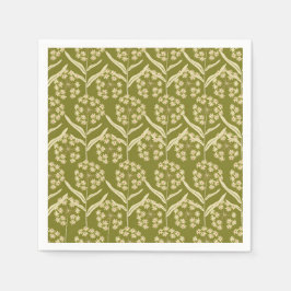 Modern Floral Pattern: White Umbel Flowers Serviette