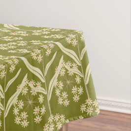 Modern Floral Pattern: White Umbel Flowers Tischdecke