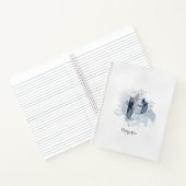 Modern Floral Personal Monogram Letter P Blue Notizblock (Innenseite)