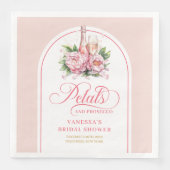 Modern Floral Petals and Prosecco Bridal Napkins Serviette (Vorderseite)