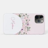 Modern Floral Pink Elegante Feminine Case-Mate iPhone Hülle (Rückseite (Horizontal))