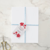 Modern Floral Red Cherry Blossom Sakura Vielen Dan Geschenkanhänger (Mit Garn)