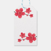 Modern Floral Red Cherry Blossom Sakura Vielen Dan Geschenkanhänger (Rückseite)