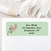 Modern Floral Return Address Label, geschriebener (Insitu)