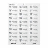 Modern Floral Return Address Label (silber/weiß) (Vorne)