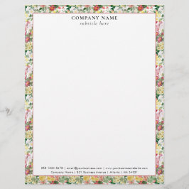 Modern Floral Roses Pattern Company Name Details Briefbogen