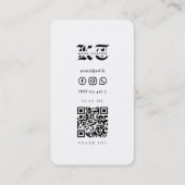 Modern Floral Skull Tattoo Artist Monogram Visitenkarte (Rückseite)