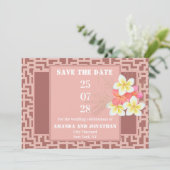 Modern Floral Terracotta Save the Date Karte (Stehend Vorderseite)