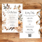Modern Floral Two Sided Wedding Invitation Einladung