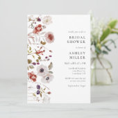 Modern Floral Watercolor Boho Brautparty Einladung (Stehend Vorderseite)