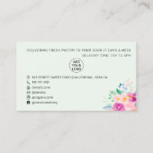 Modern floral watercolor pastry bakery rolling pin visitenkarte (Rückseite)