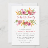 Modern Floral Watercolor Spring Surprise Party Einladung (Vorderseite)