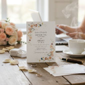 modern  Floral Wedding Information Card QR Code Einladung