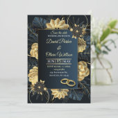 Modern Floral Wedding Invitation Custom card Einladung (Stehend Vorderseite)