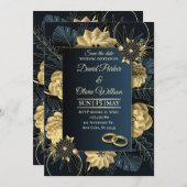 Modern Floral Wedding Invitation Custom card Einladung (Vorne/Hinten)