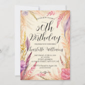 Modern Floral Women 50. Geburtstag Einladung (Vorderseite)