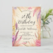 Modern Floral Women 50. Geburtstag Einladung (Stehend Vorderseite)