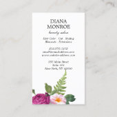 Modern Floral Wreath Gray Salon Business Card Visitenkarte (Rückseite)