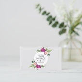 Modern Floral Wreath Gray Salon Business Card Visitenkarte (Stehend Vorderseite)