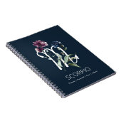 Modern Floral Zodiac Star Sign Scorpio Notizblock (Rechte Seite)