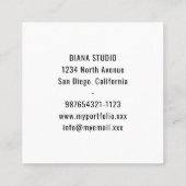 Modern florale Fuchsia Pink Business Card Quadratische Visitenkarte (Rückseite)