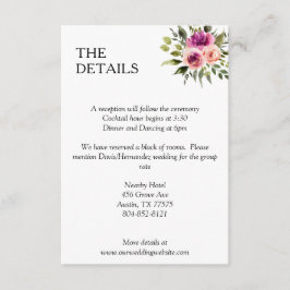 Modern floraler Ampersand Pflaume Pink Peach & Bla Begleitkarte