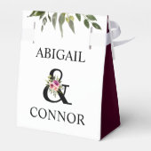 Modern floraler Ampersand Pflaume Pink Peach & Bla Geschenkschachtel (Rückseite)