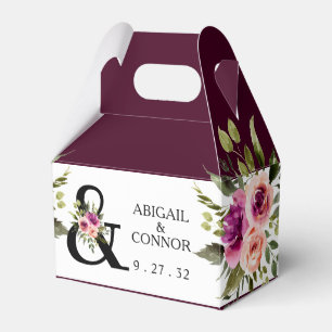 Modern floraler Ampersand Pflaume Pink Peach & Bla Geschenkschachtel