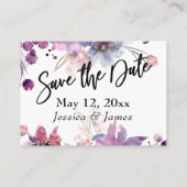 Modern Florals Wedding Website, Save the Date Card Visitenkarte (Rückseite)