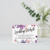 Modern Florals Wedding Website, Save the Date Card Visitenkarte (Stehend Vorderseite)