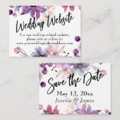 Modern Florals Wedding Website, Save the Date Card Visitenkarte (Vorne/Hinten)