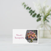 Modern Florist Flower Shop Bouquet QR Code Photo Visitenkarte (Stehend Vorderseite)