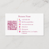 Modern Florist Flower Shop Bouquet QR Code Photo Visitenkarte (Rückseite)