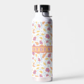 Modern florrosa Pfirsichfarben Lila Trinkflasche (Links)