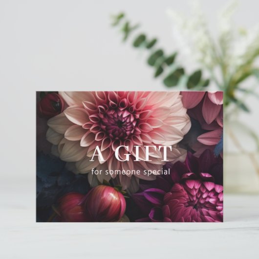 MODERN FLOWER BUSINESS GIFT CERTIFICATE  (Stehend Vorderseite)