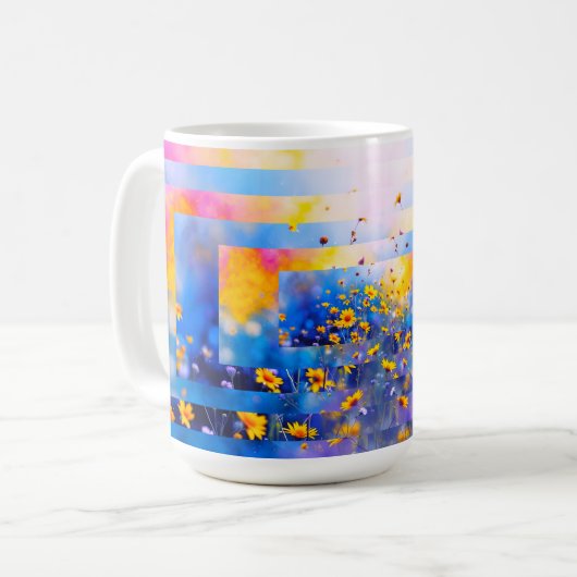 Modern Flower Field Kaffeetasse (Vorderseite Links)