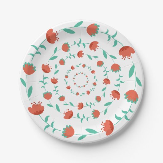 Modern Flower Pattern-Paper Plates Pappteller (Vorderseite)