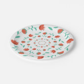 Modern Flower Pattern-Paper Plates Pappteller (Schrägansicht)