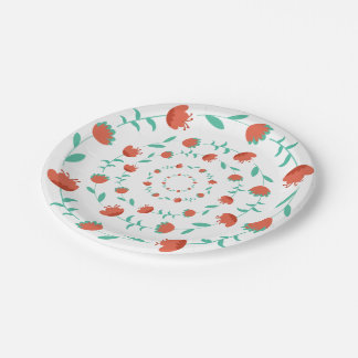 Modern Flower Pattern-Paper Plates Pappteller