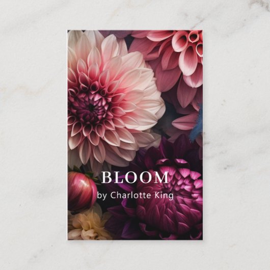 Modern Flower QR Code Visitenkarte (Vorderseite)