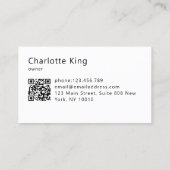 Modern Flower QR Code Visitenkarte (Rückseite)