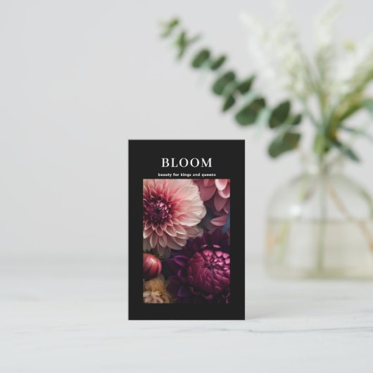 Modern Flower QR Code Visitenkarte (Stehend Vorderseite)