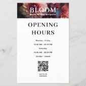 Modern Flower Salon Pricelist QR Code Flyer (Hinten)