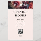 Modern Flower Salon Pricelist QR Code Flyer (Hinten)